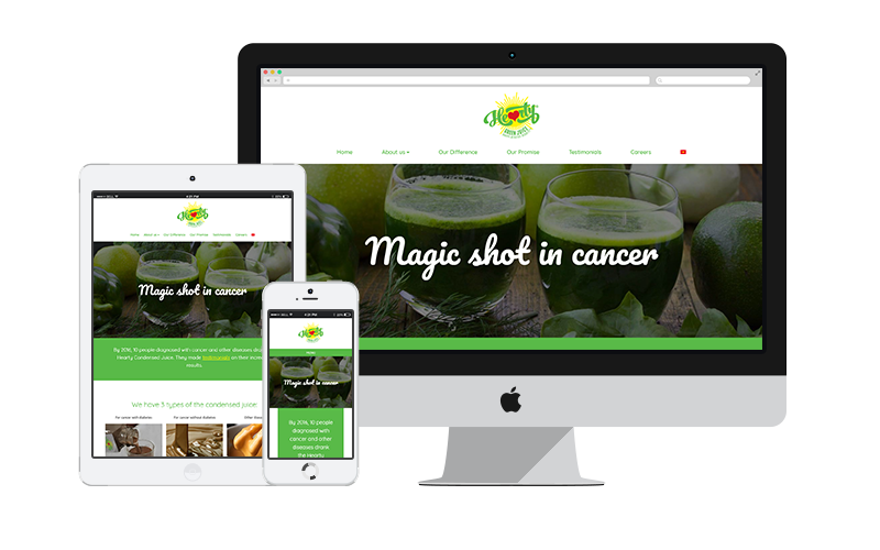 Hearty Juice website